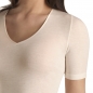 Preview: Hanro Damenwäsche Woolen Silk Shirt kurzärmlig V-Ausschnitt